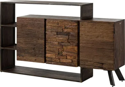 Image de MASSIVMOEBEL24 | Commode en bois d'acacia et bois de récupération marron laqué  SEVILLA #05