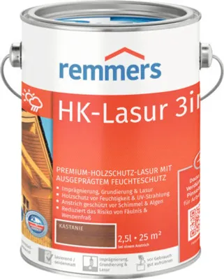 Produktbild von Remmers HK-Lasur 3in1 kastanie (RC-555) 2,5 l, Holzlasur aussen