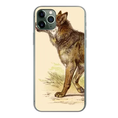 Produktbild von MuchoWow® Handyhülle Schutzhülle Hülle für iPhone 11 Pro Max Wolf - Raubtier - Pflanzen Silikon Softcase Handy Hülle - Schutz