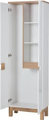 Obrázok produktu pre Kúpeľňová skrinka Vysoká skrinka Úložná skrinka Kúpeľňa biela Kúpeľňový nábytok 60 cm