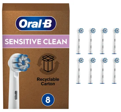 Zdjęcie produktu dla Oral B Sensitive Clean Clean&care – zestaw 8 sztuk – zapasowe główki szczoteczki