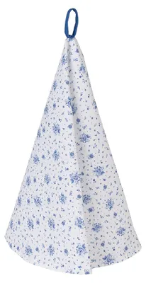 Produktbild von Clayre & Eef Geschirrtuch Ø 80 cm Weiß Blau Baumwolle Rosen