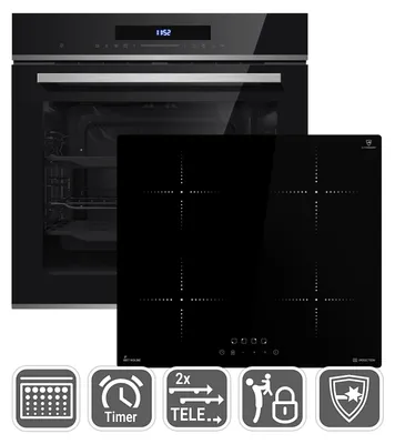 Image de Cuisinière: 60cm Four encastrable EB8019EDP + 59cm Plaque Induction IH85900RL