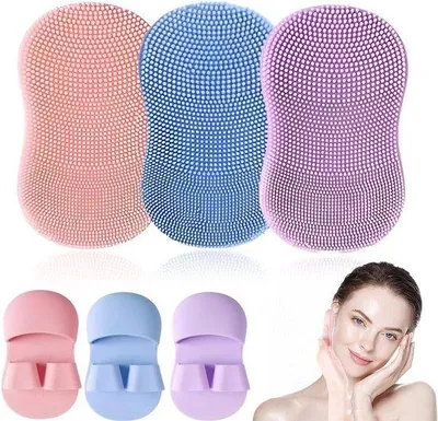 Produktbild von Famanu Gesichtsreiniger Handlicher Silikonexfoliator - Rosa, Blau, Lila