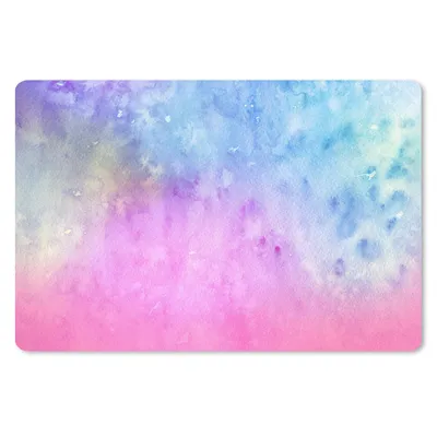 Produktbild von MuchoWow® Schreibtischunterlage Aquarell - Rosa - Blau - Gelb 60x40 cm - XXL Mauspad - Großes Mauspad