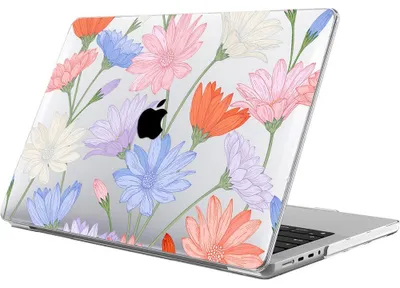 Image de Coque pour MacBook Air 15 Pouces M5 M4 M3 M2 2026 2025 2024 2023, Protection Rigide Ultra Légère Antidérapante Motif Fleurs