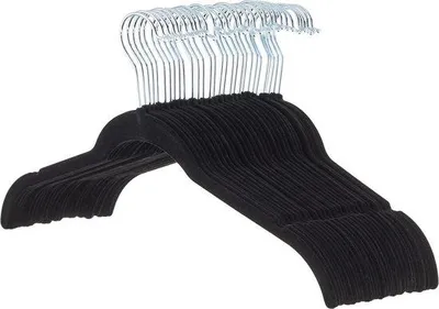 Produktbild von Kompakte Samthaken für Hemden und Kleider, schwarz, 30 Stück