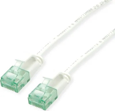 Produktbild von ROLINE RM UTP DataCenter Patchkabel Cat.6A (Class EA), slim, weiß, 5 m