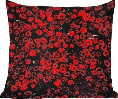 Produktbild von MuchoWow® Outdoor Kissen - Blumen - Rosen - Rot - 45x45 cm - Wetterfest - Lounge Kissen - Fotokissen - Dekoratives Kissen