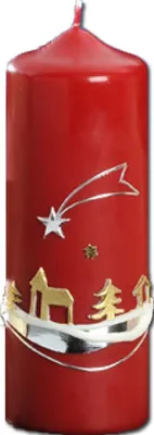 Produktbild von Weihnachtskerze "Dörfchen" Dunkelrot  170 x Ø 60 mm