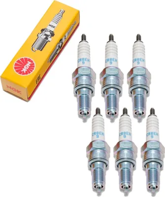 Image de Jeu de bougies d'allumage NGK 6x CR8EH-9 Bougie d'allumage antiparasitée, 19,0mm filet long Ø 10,0mm Hex 16,0mm, écart entre les électrodes 0,90mm, valeur thermique 8, 5219 / 5666 / 6791