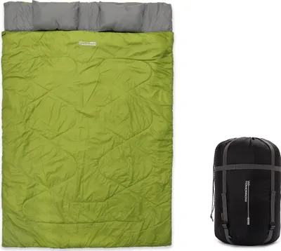 Produktbild von Where Tomorrow Doppelschlafsack 190 x 150 cm Tragetasche 2-Personen Decke Hüttenschlafsack wasserabweisend atmungsaktiv Reisen Camping Outdoor