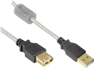 Zdjęcie produktu dla Kabelmeister SO-30237, 1,8 m, USB A, USB A, USB 2.0, Przezroczysty