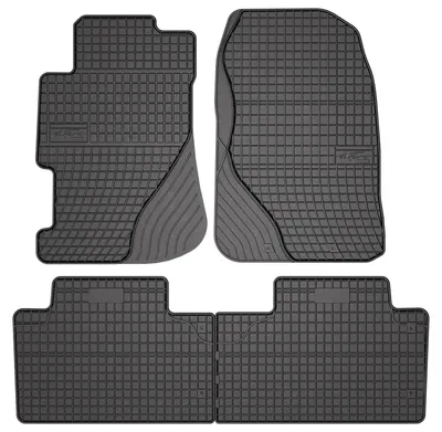 Image de Tapis de sol en caoutchouc pour Honda Civic VII 2001-2005 (hayon) – 4 pièces, noirs, sur mesure