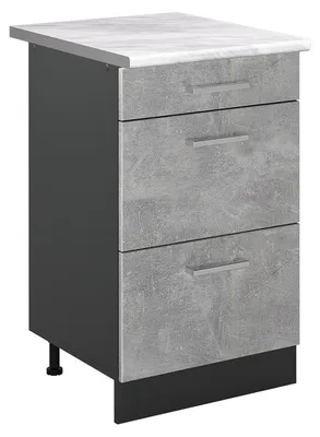 Zdjęcie produktu dla Szafka dolna do kuchni Vicco R-Line Beton/Antracyt 50 cm blat roboczy Marmur, Model 69801