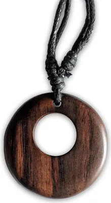Produktbild von viva-adorno Halskette Holzanhänger Baumwollband Surfer Kette Länge verstellbar HK31,D4 Blume