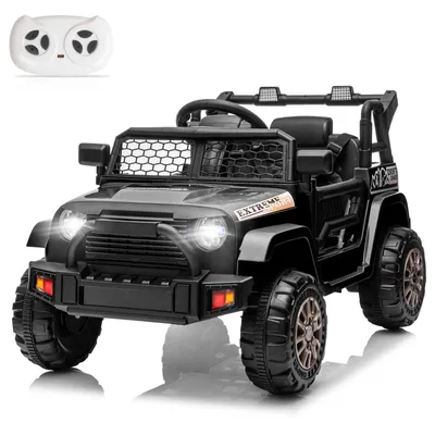 Produktbild von Elektrischer Aufsitz-Jeep für Kinder, mit Fernbedienung, Licht und Musik Schwarz