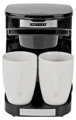 Produktbild von Butler, Kaffeemaschine 0,25L 450W für 2 Tassen mit Dauerfilter, Schwarz