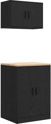 Produktbild von Garagenschränke 2 Stk. Schwarz Holzwerkstoff