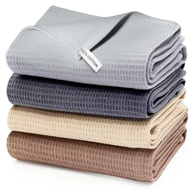 Produktbild von 4 Geschirrtücher Baumwolle 65x45 cm Waffelstruktur Saugstark 4er Set