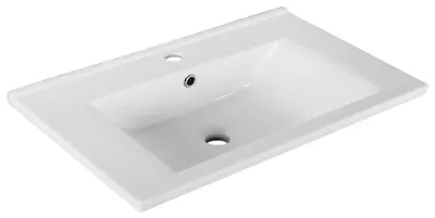 Image de Aqualine Zuno - Lavabo 650x450 mm, avec trop-plein, avec trou pour robinet, blanc 9065