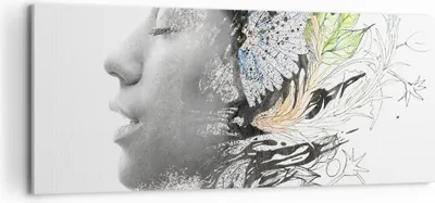 Produktbild von Bild auf Leinwand - Leinwandbild - Frau Abstraktion - 120x50cm - Wand Bild - Wanddeko - Wandbilder - Leinwanddruck - Bilder - Kunstdruck - Wanddekoration - Leinwand bilder - Wandkunst - AB120x50-3964