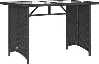 Immagine prodotto di Tavolo da Giardino Piano in Vetro Nero 110x68x70 cm Polyrattan