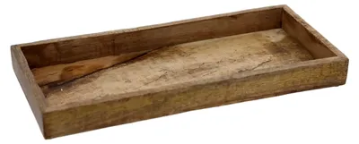 Produktbild von Eckige Mangodekoschale - klein / 34 x 12 cm - Holz Kerzentablett mit Rand