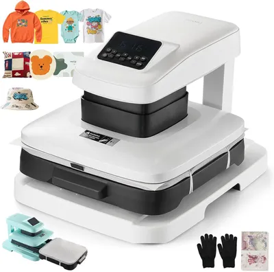 Productafbeelding van Automatische hittepers 38 x 38 cm - T-shirt-pers met automatische vrijgave, digitaal display en instelbare druk
