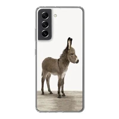 Produktbild von MuchoWow® Handyhülle Schutzhülle Hülle für Samsung Galaxy S21 FE Esel - Tiere - Kinder - Niedlich - Mädchen - Jungen Silikon Softcase Handy Hülle - Mobiltelefonhülle
