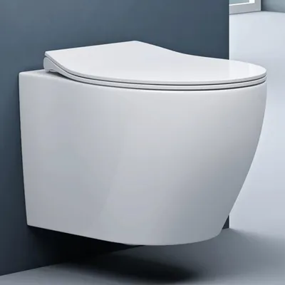 Produktbild von doporro Hänge-WC Weiß Wand-WC Toilette mit Soft-Close Spülrandloses aus Keramik Hänge-Toilette Aachen126