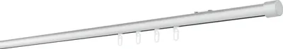 Produktbild von Gardinenstange Maß Innenlauf 20mm Cap 1-lauf Deckenträger Farbe: Alu-Silber, Größe: 120cm