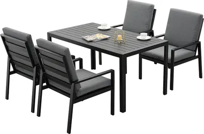 Produktbild von MeXo 2er set Stühle, Gartenmöbel-Sets Frei Kombination, Outdoor Indoor, Balkon/Garten/Terrasse/Esszimmer/Arbeitszimmer(Sitzgruppe, Aluminiumrahmen)