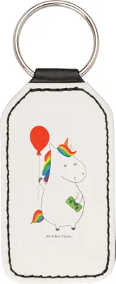 Produktbild von Mr. & Mrs. Panda Schlüsselanhänger Einhorn Luftballon - Weiß - Geschenk, Einhörner, Taschenanhänger, Mit Spruch, Geld, Freude, schlüsselbund anhänger, kunstleder