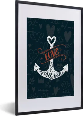 Produktbild von MuchoWow® MuchoWow® Gerahmtes Poster Liebe - Zitat - Herz - Jungen - Mädchen - Baby 40x60 cm - Poster mit zchwarzem Bilderrahmen - Poster in Rahmen
