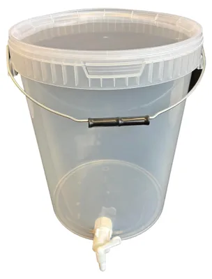 Produktbild von SILPLAST Gärbehälter 25L mit Ablaufhahn Deckel lebensmittelecht Bier- und Weinherstellung Eimer Transparent
