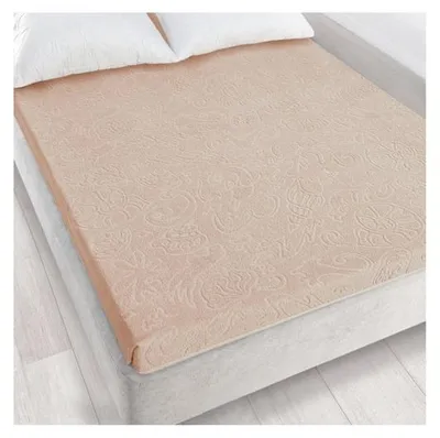 Image de Drap-housse, drap-housse jacquard, tissu éponge, haute qualité, sans élastique 175 x 220 cm, beige clair