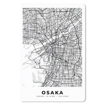Produktbild von MuchoWow® Mauspad Mousepad Osaka - Stadtplan - Schwarz und weiß - Karte 18x27 cm - Mousepads - Maus Mat - Pad - Mausunterlage