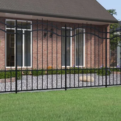 Obrázek produktu pro vidaXL Zahradní plot s hrotem kopí Černá 239 x 150 cm Práškově lakovaná ocel
