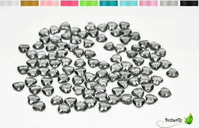 Produktbild von 100 Dekosteine HERZEN 1,2 cm, Farbe:silber / grau 077