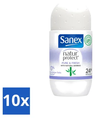 Zdjęcie produktu dla 10 sztuk dezodorantu w sztyfcie Sanex Natur Protect – zapach "Pur & Frisch" z bambusem – 50 ml – zestaw ekonomiczny