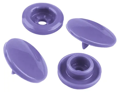 50 Set farbenfrohe Druckknöpfe rund 12mm lavendel