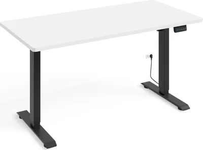 Zdjęcie produktu dla Biurko z regulacją wysokości Elektryczne BIMOTION 1S 140x70x3,2 cm CZARNA RAMKA/BIAŁY MAT