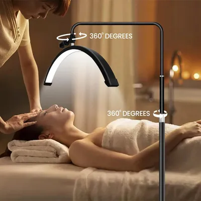 Produktbild von LED-Wimpernverlängerungslampe - Halbmondlampe - 36 W - Drehbar - Stufenlos dimmbar - Stehlampe - EU-Stecker