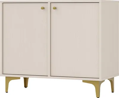 Produktbild von Masseno Kommode TORINO 84 cm Sideboard mit 2 Türen für Wohnzimmer Schlafzimmer Modern 84x41x72 cm Beige / Beige