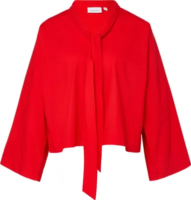 Produktbild von Comma Damen Bluse Rot Größe 34 aus Baumwolle, Schluppenkragen, lockere Passform