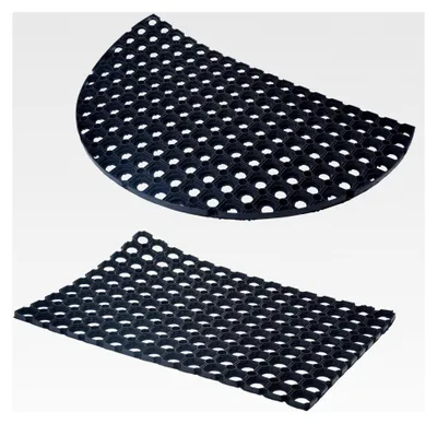 Produktbild von Gummimatte Wabenstruktur Fußmatte halbrund (45 x 75 cm)