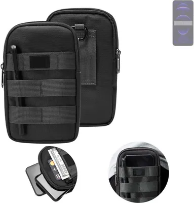 Produktbild von K-S-Trade Holster Gürtel Tasche kompatibel mit Hotwav Note 13 Pro Handy Tasche Schutz Hülle dunkel-grau viele Fächer, 1x