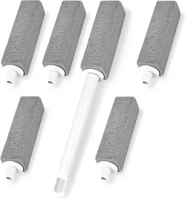 Productafbeelding van Toiletborstel met puimsteen en vervangbare reinigingsblok - 6 stuks
