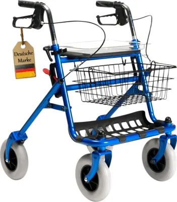 Produktbild von FabaCare Rollator mit Vollausstattung, Gehhilfe faltbar, Standardrollator 286i, Farbe Blau